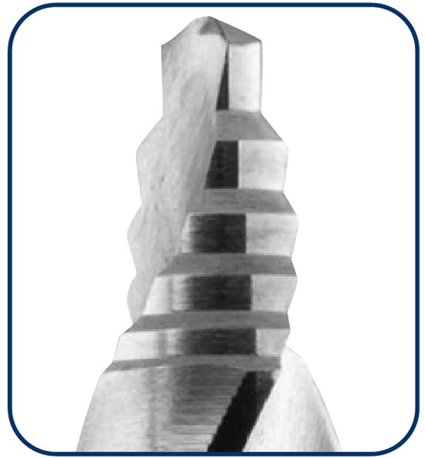 10,5 - 13,0mm Spiral-Bohrer DIN 338 HSS-G geschliffen, TURBO STEP P-PLUS Eisen- Stahl- Bohrer