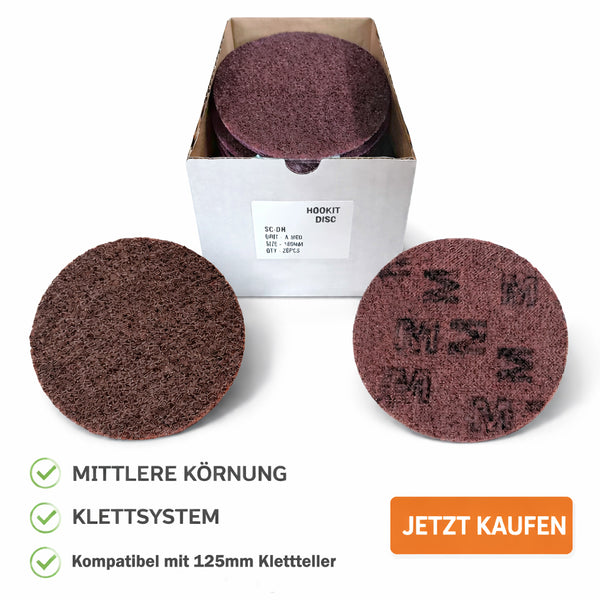 WZ-Gatze Vliesscheiben 125 mm Medium Rot Klett Schleifvlies 20 Stück