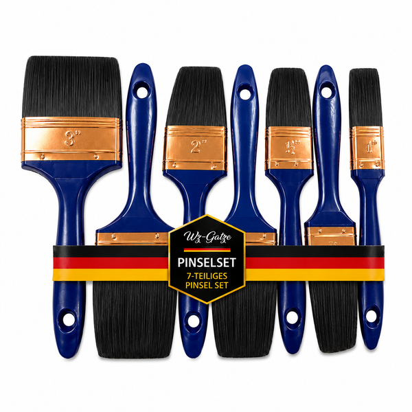 Malerpinsel, Lackierpinsel, Lasurpinsel, Pinsel Set Flachpinsel Satz 7 tlg.