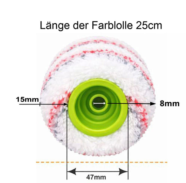 5x Profi Malerrolle 25cm 14mm Flor – Malerwalze Farbrolle für Wand & Decke