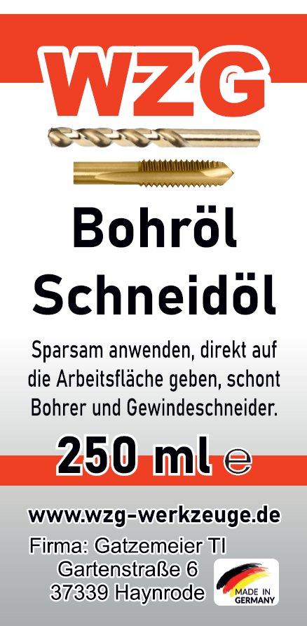 250mL Flasche Bohr u. Schneid ÖL Bohröl Gewindeschneidöl Kühlmittel V2Allschmiermittel