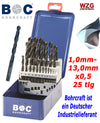 25 St. Metallbohrer Set Box Spiralbohrer Stahlbohrer Holzbohrer Bohrcraft HSS R