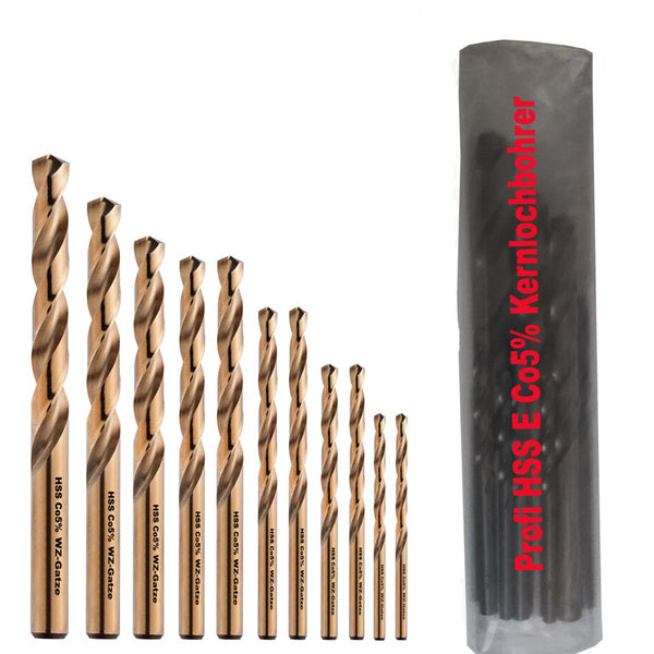 HSS E Co5% Kernlochbohrer Bohrer Metall Spiralbohrer 2,5 - 10,2 Cobalt one