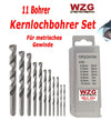 Kernlochbohrer Bohrer Metall Spiralbohrer 2,5/M3 - 10,2/M12 Set 11 Stück