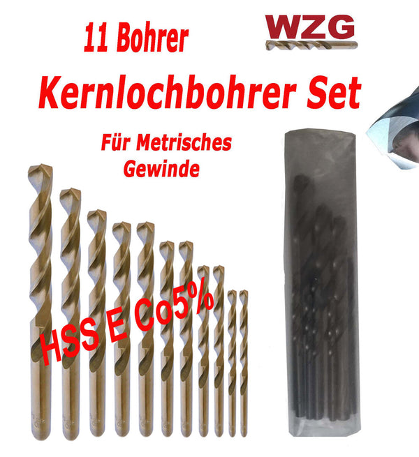 HSS E Co5% Kernlochbohrer Bohrer Metall Spiralbohrer 2,5 - 10,2 Cobalt one
