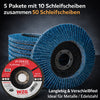 10 St Fächerscheiben INOX blau 125 K40 Schleifscheiben Schleifmopteller