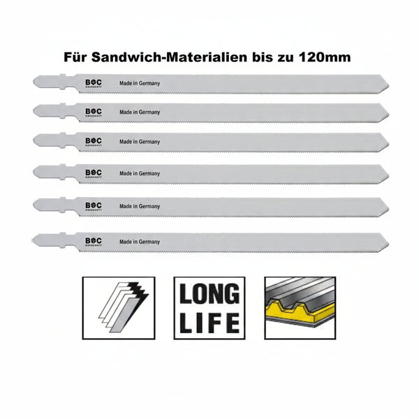 Stichsägeblätter 155 mm BI Metall für Stahl Sandwich Material bis 120 mm