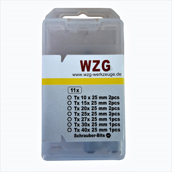 Profi Torx Bits 11St,2xTx10,2xTx15,2xTx20,2xTx25,1xTx27,1xTx30,1xTx40, SB Box, WZG