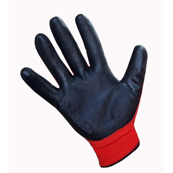 12 Paar Arbeitshandschuhe Montagehandschuhe Garten Latex rot Größe 10 G73582