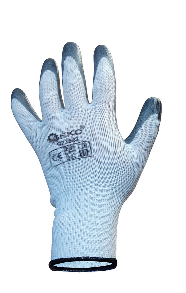 2 bis 72 Paar Arbeitshandschuhe Montagehandschuhe Garten Latex grau / weis Größe 10