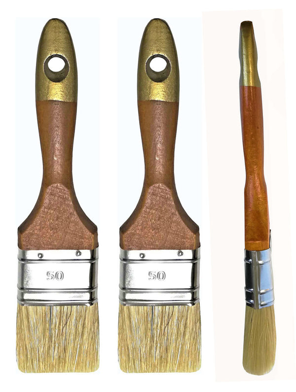 3 St. 50mm Profi Flach Pinsel Malerpinsel Farbpinsel Lasurpinsel Naturhaarmischung