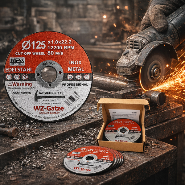 25 Stück Trennscheiben 1,0mm dünn 125mm Ø Profi für Edelstahl/Stahl/Kunststoff von WZG