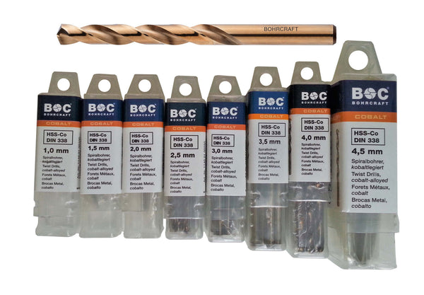 1 - 10mm 10er Pack Metallbohrer Edelstahl Bohrer Cobalt Spiralbohrer HSS E Co5 /V2ABC