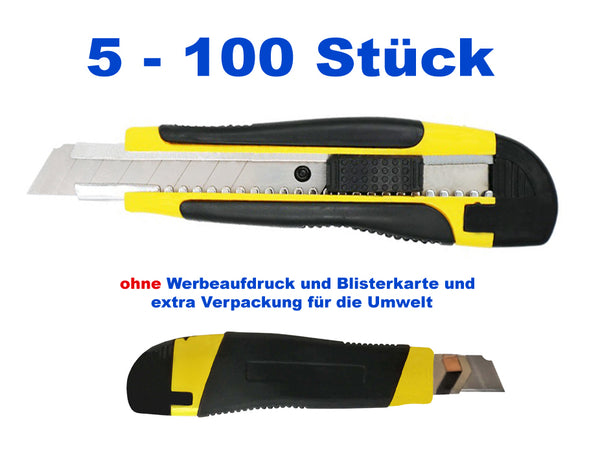 Cuttermesser Teppichmesser Abbrechmesser 18mm Profi Messer Gelb