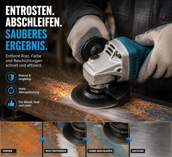 125mm Stützteller für Fiberschleifscheiben Fiberscheiben für Flex Winkelschleifer Holz Metall "hart"