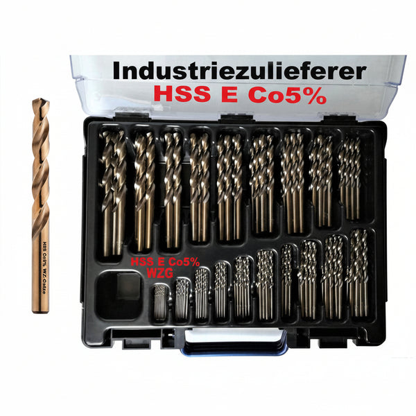 Metallbohrer Profiqualität – HSS-E Co5% Cobaltbohrer für Stahl & Edelstahl, 1–10 mm, WZG