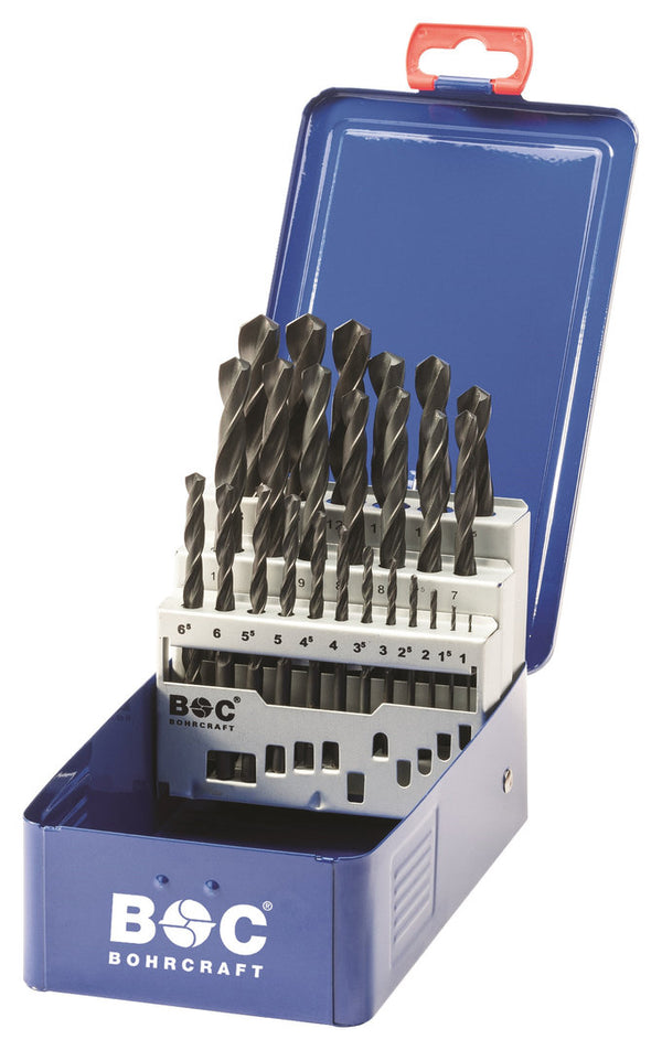 25 St. Metallbohrer Set Box Spiralbohrer Stahlbohrer Holzbohrer Bohrcraft HSS R