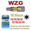 10 St Torx Bits Tx10 Tx15 Tx20 Tx25 Tx27 Tx30 Tx40 Tx50 WZG Bit 10 St. von einer Sorte in einer Box