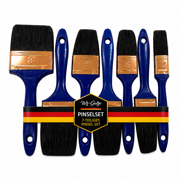 Malerpinsel, Lackierpinsel, Lasurpinsel, Pinsel Set Flachpinsel Satz 7 tlg.