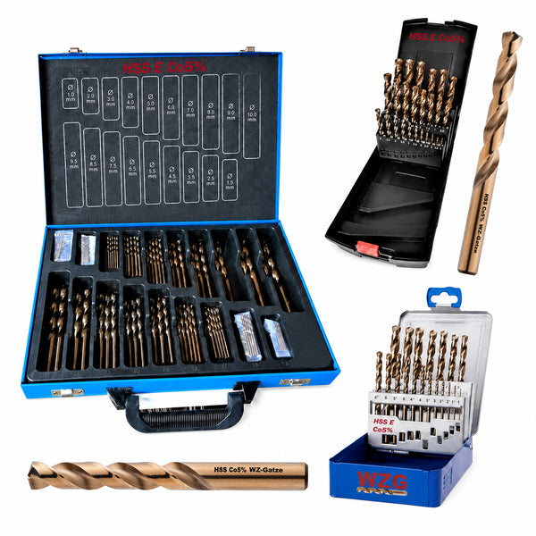 Profi Spiral Bohrer Set Metallbohrer Cobaltbohrer HSS E Co5% V2A 4A 1-13mm WZG