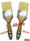 2 St. 60mm Profi Flach Pinsel Malerpinsel Farbpinsel Lasurpinsel Naturhaarmischung